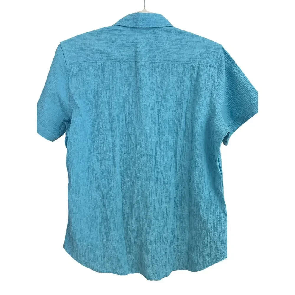 Robert Graham Thresher Seersucker Shirt Mens S Cotton Short Sleeve Classic Fit